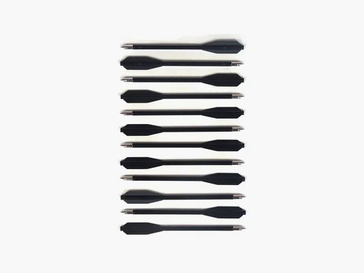 12 paquets de flèches en plastique pour arbalètes 50lbs, couleur : noir