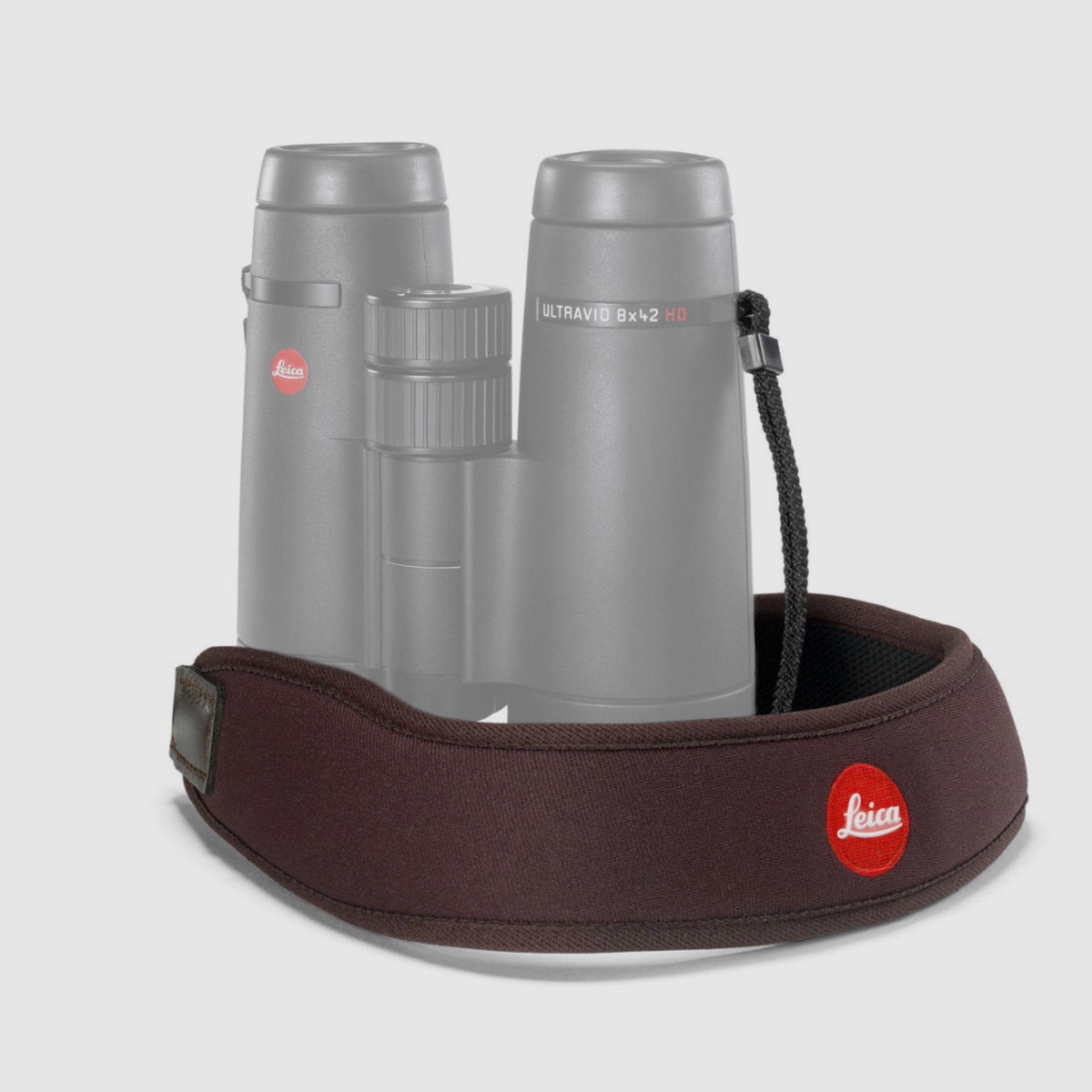 Leica neoprene binocular strap chocolate brown 42053