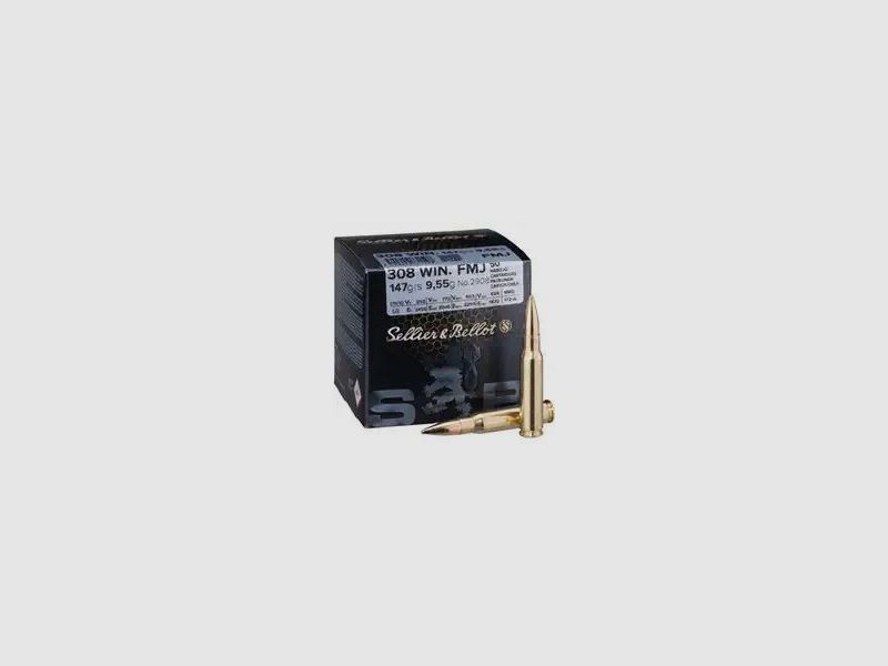 Sellier & Bellot FMJ, 147grs, 50 cartridges per pack, image 2 of 2