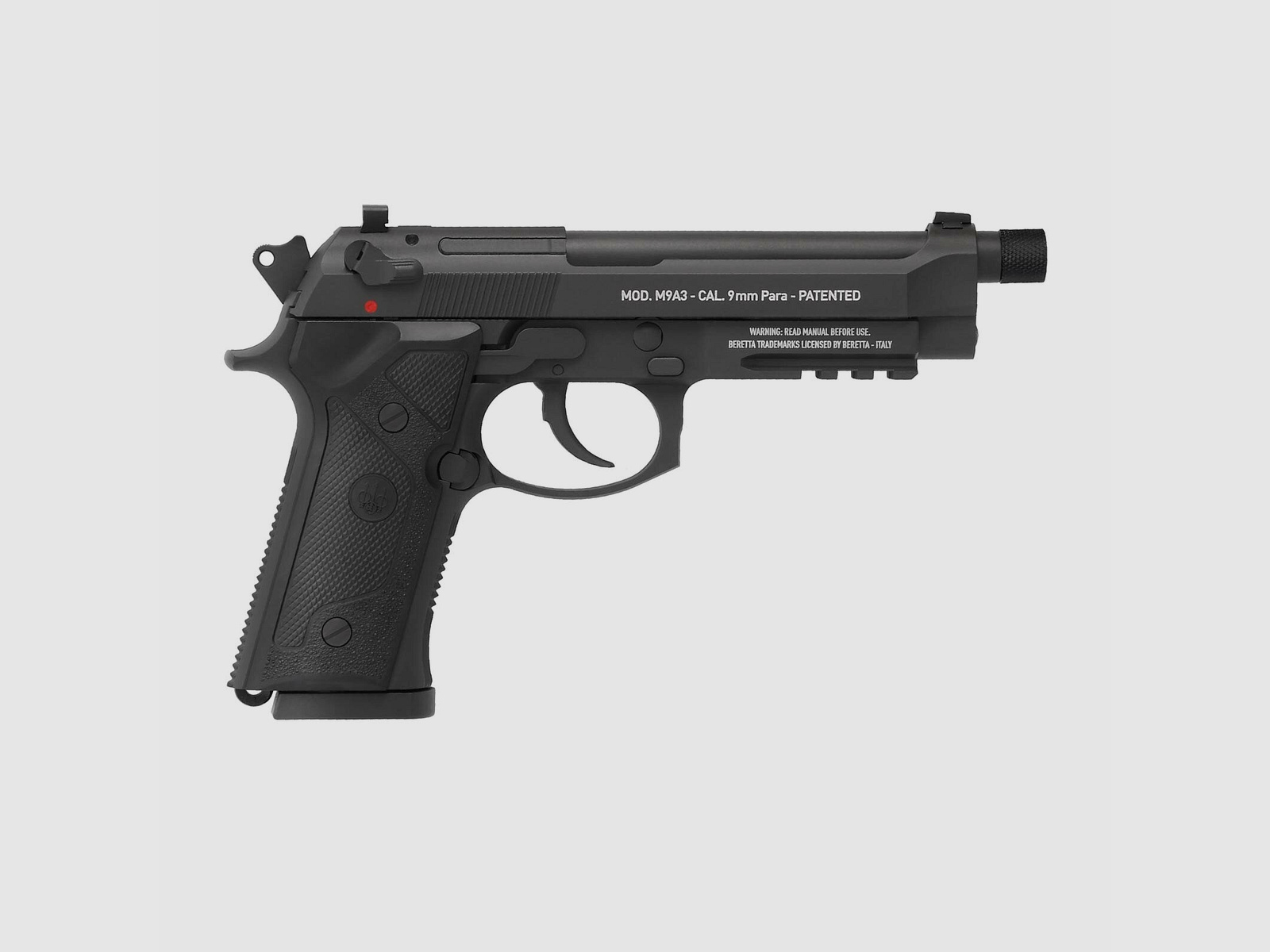Luftpistolenset Beretta M9A3 FM Schwarz 4,5 mm Stahl BB Co2-Pistole Blow Back (P18)