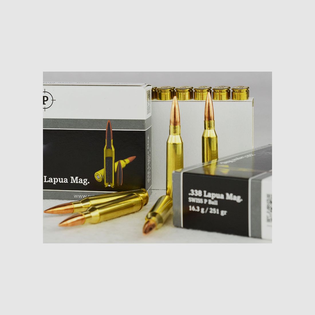 SWISS P .338 Lapua Magnum, BALL FMJ 251 grs 1 pack (20 rounds at €7.25 each)