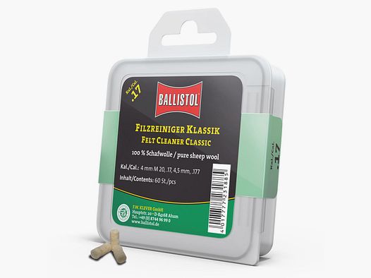 Ballistol Viltreiniger Klassiek / 60 stuks / Kal. .17