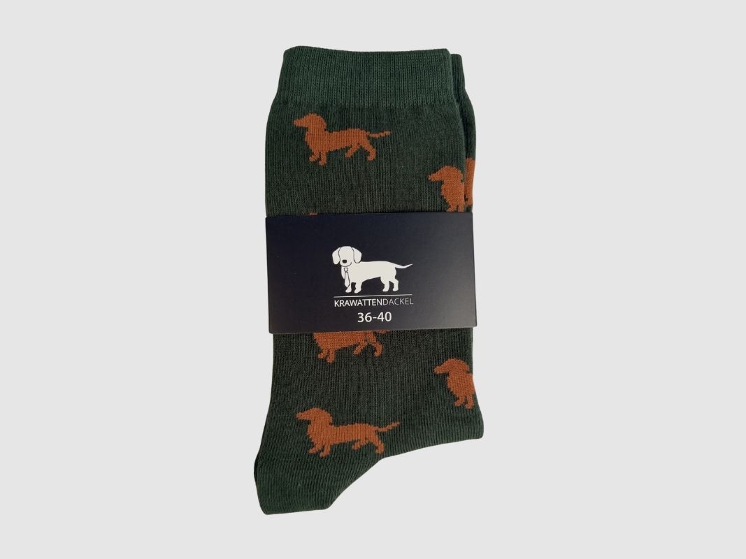 Krawattendackel Socken Dackel grün