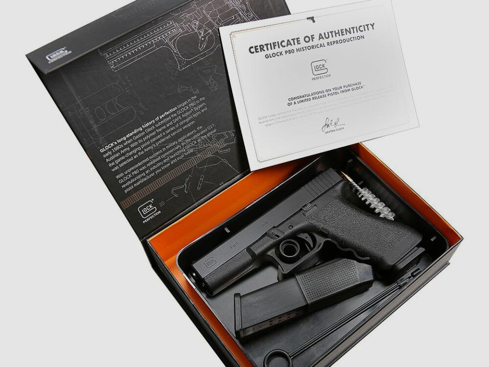 Glock Sondermodell 40 Jahre P80 Pistole Glock 80 im Kaliber 9mm Para (9x19) Inkl. Zubehör