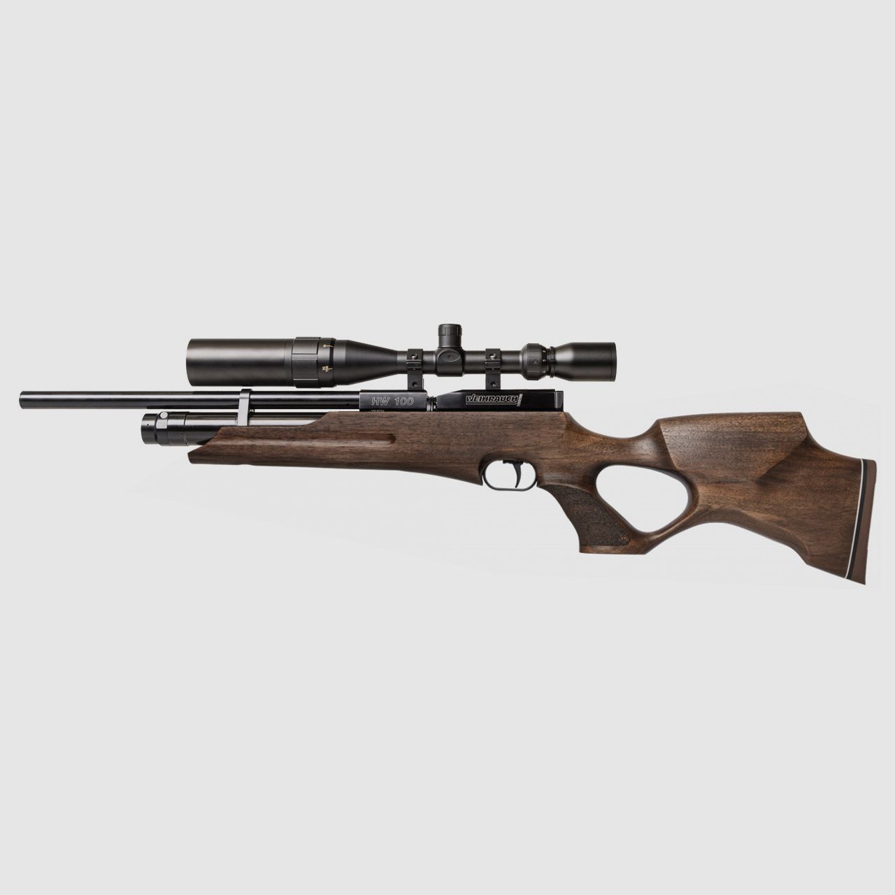 Pressluftgewehr Weihrauch HW 100 TK Carbine F.S.B. Nussbaumholz-Lochschaft Laufmantel Kaliber 5,5 mm (P18)