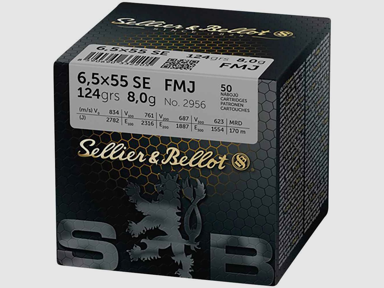 6,5x55 FMJ 124 grs. Sellier & Bellot
