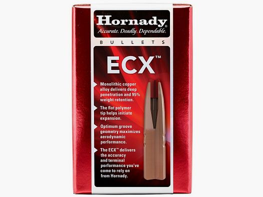 Hornady Kaliber .338 / 8,5mm ECX TIPPED in 185 Grain | Bleifreies Premiumgeschoss #33272