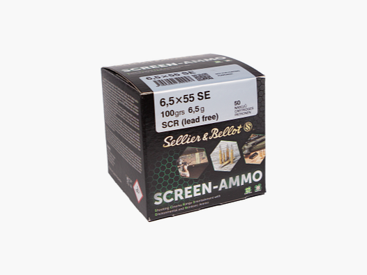 S&B Büchsenmunition SCREEN-Ammo 6,5 x 55 SE 6,5 g / 100 gr Screen (Lead Free) Schüttpackung m