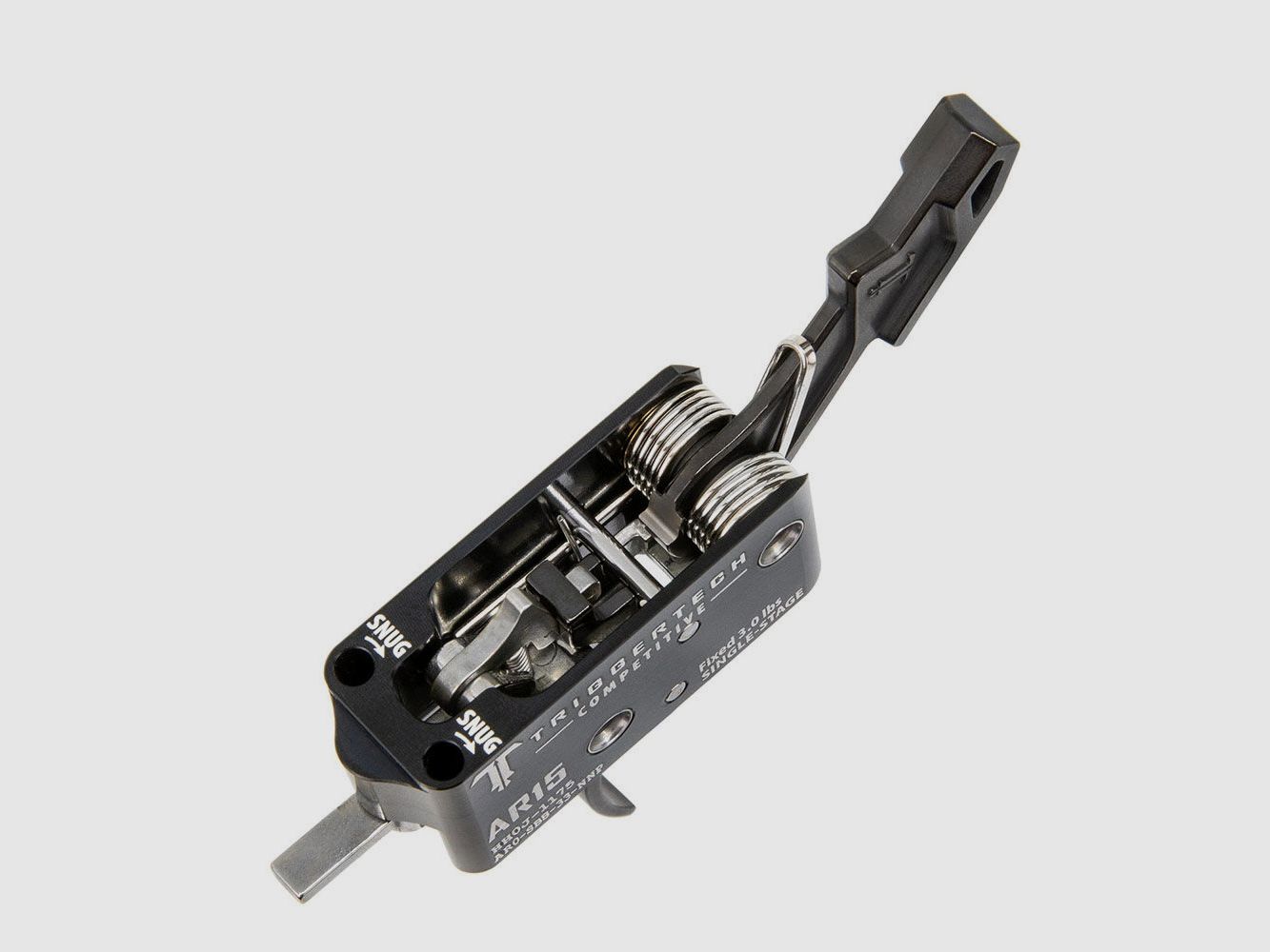 TRIGGERTECH AR-15 Competitief - Zwart Pro Gebogen 3lbs, Enkelvoudige Stage