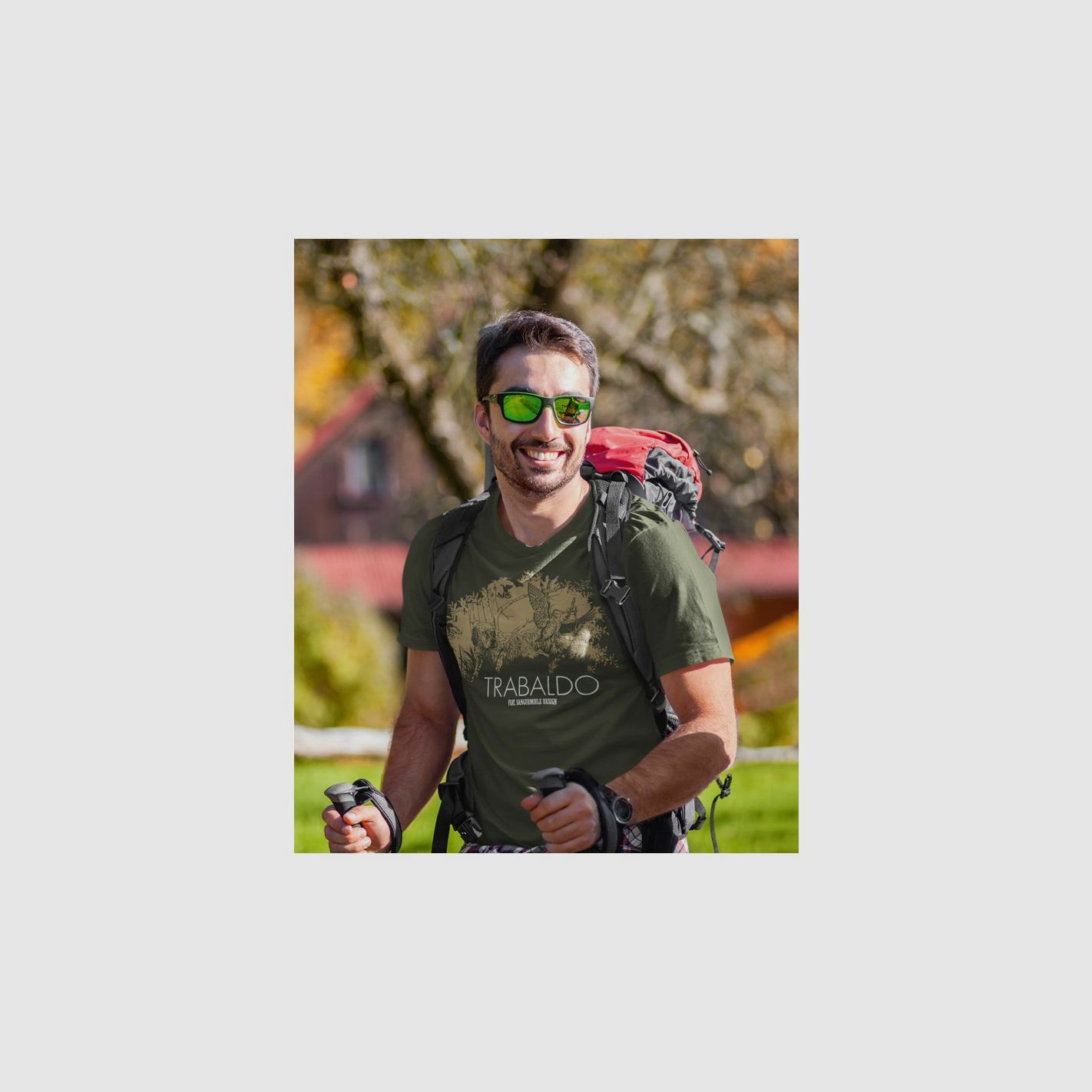 Trabaldo Identity T-Shirt mit Setter-Druck in Grün, Bild 2 von 4