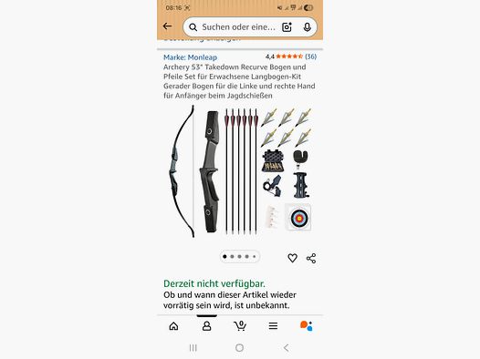 Amazon Recurve Bogen Gebraucht 53" und 40 Pfund