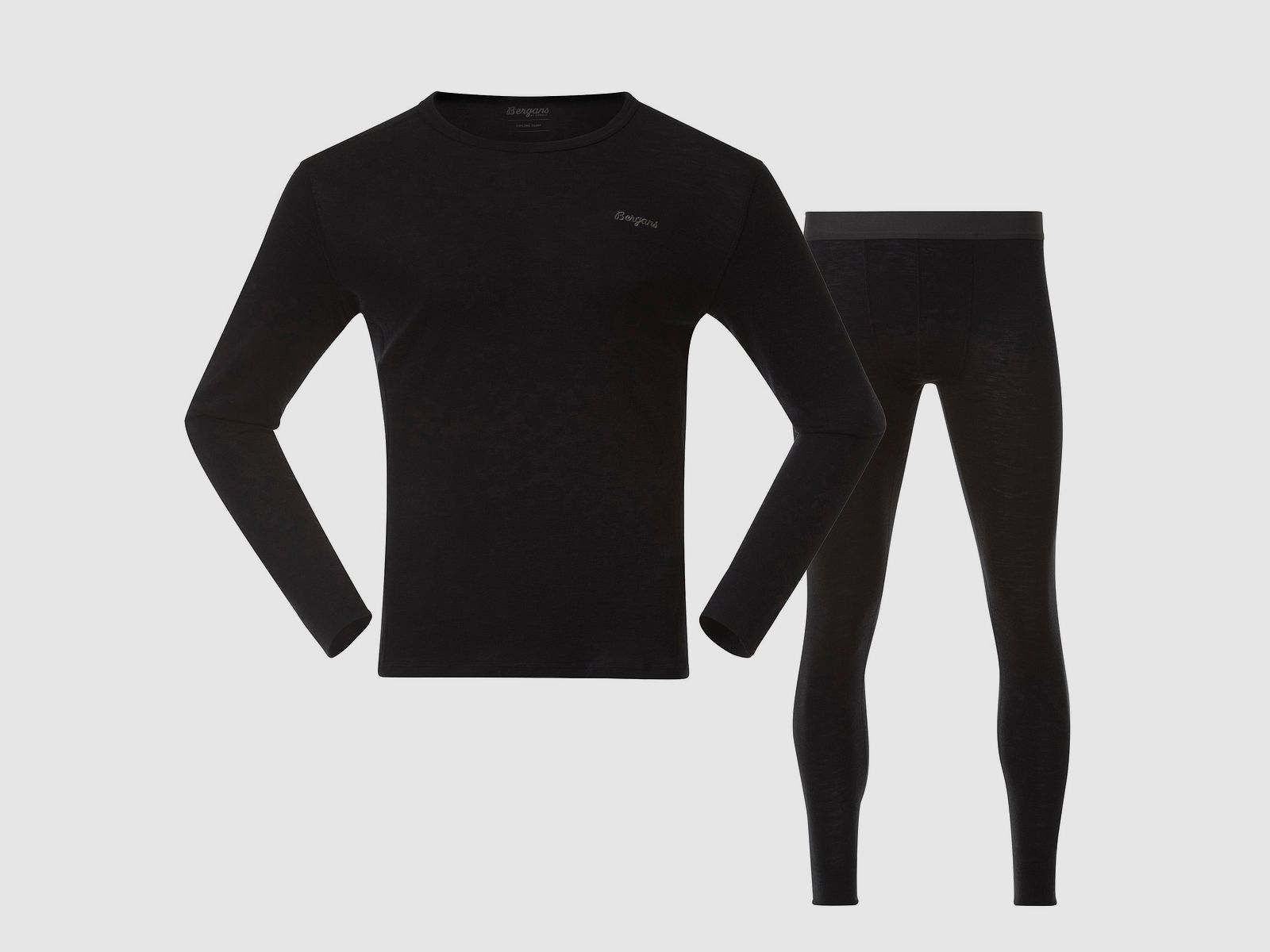 Bergans Allround Merino Bielizna Bazowa Zestaw Mężczyźni Czarny XXL