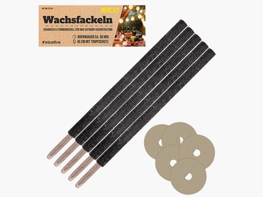 NICO NICO Wachsfackel - 45 cm / 5er Beutel