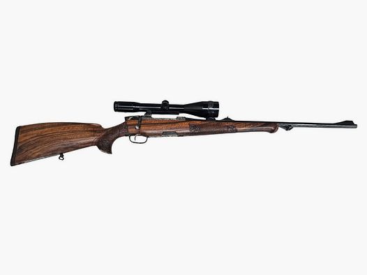 Usato STEYR Mannlicher Luxus ELEGANCE con ZEISS Diavari ZM 2,5-10x56ZM montato su attacco a ganci Suhl, reticolo 4, condizioni: molto buone