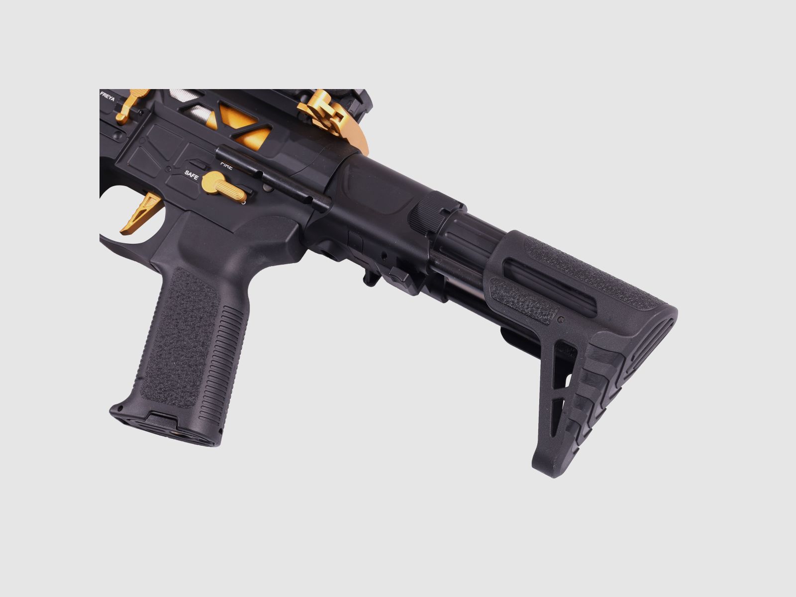 GP R15 FREYA ALPHA Full Skeleton PDW 13" gen.2 M-LOK Czarny/Złoty S-AEG Wolne od 18 lat -F- | Delta Armory