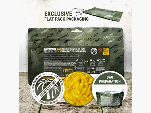 CONVAR Veldkeuken CONVAR Veldkeuken Indische Curry Rijst met Kip 165 g