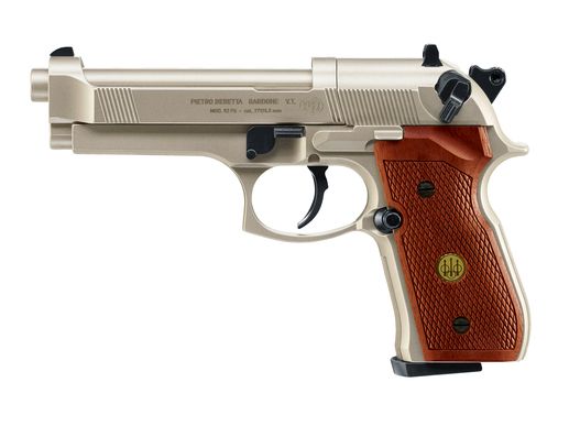 Beretta M92 FS 4.5mm vernickelt, Holzgriffschalen