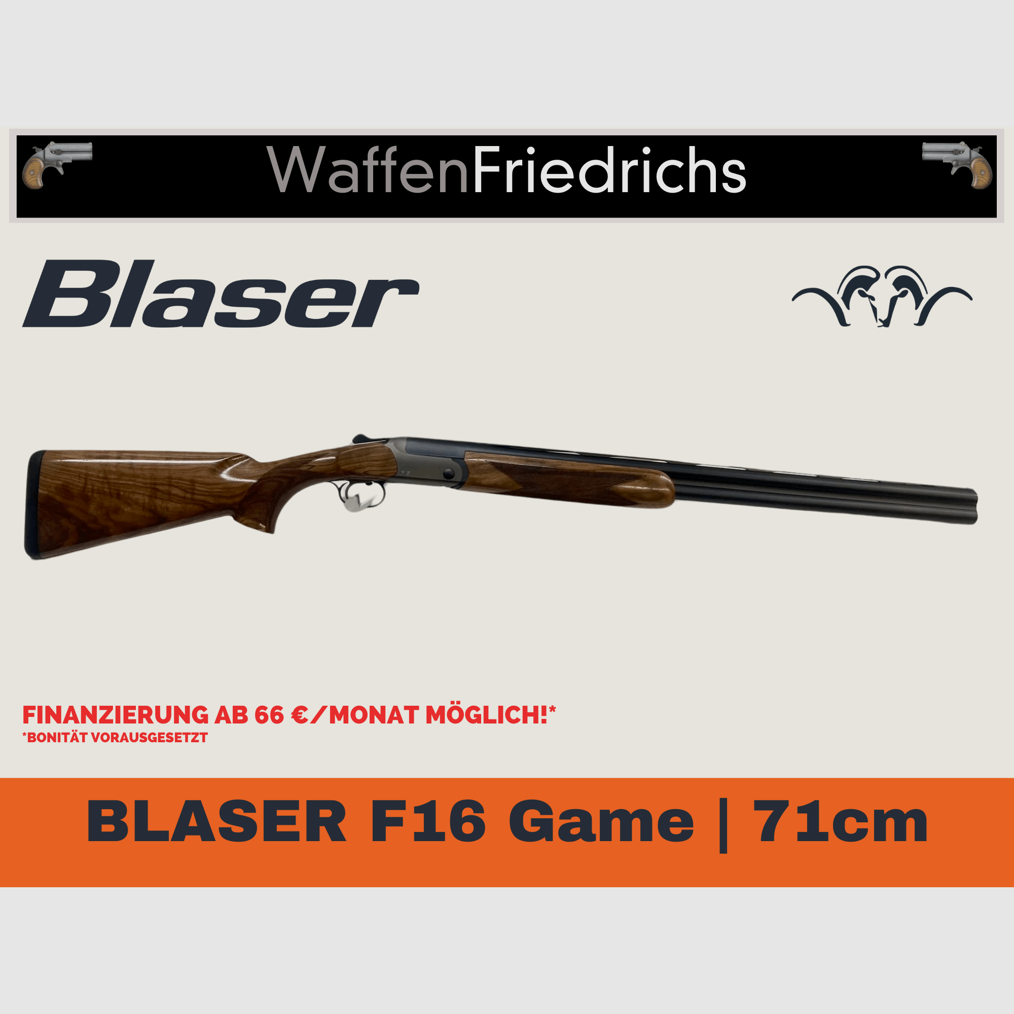 BLASER F16 Game | 71cm | Bockdoppelflinte BDF - WaffenFriedrichs
