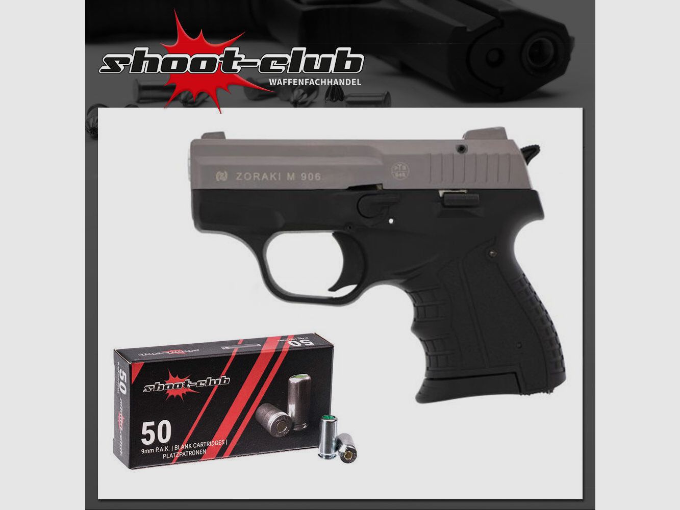 Zoraki Zoraki 906 titan/chrom - Set inkl. shoot-club Munition