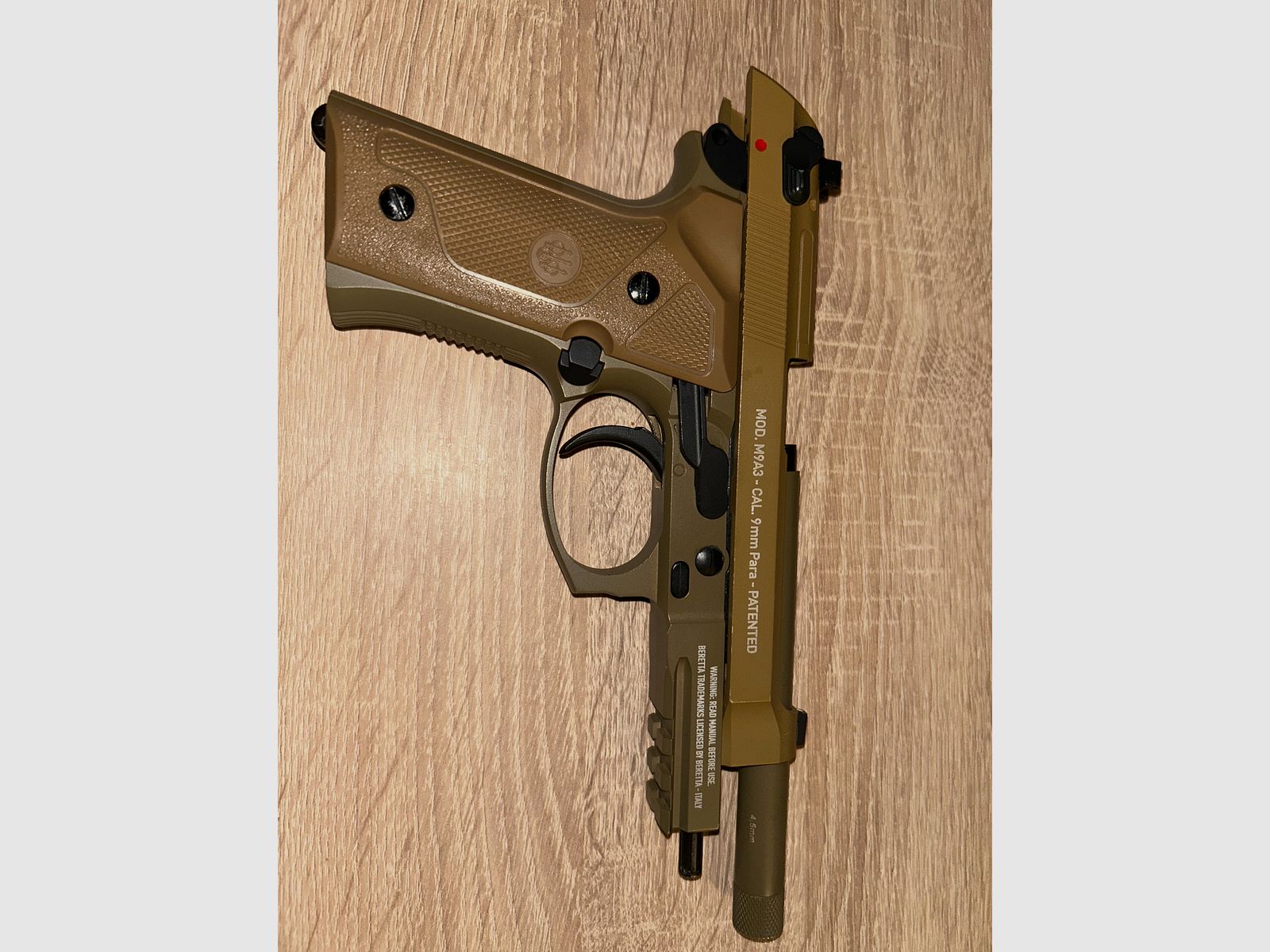 Beretta M9 A3 CO2 pistola de aire comprimido de metal completo Cal. 4,5 mm BB FDE