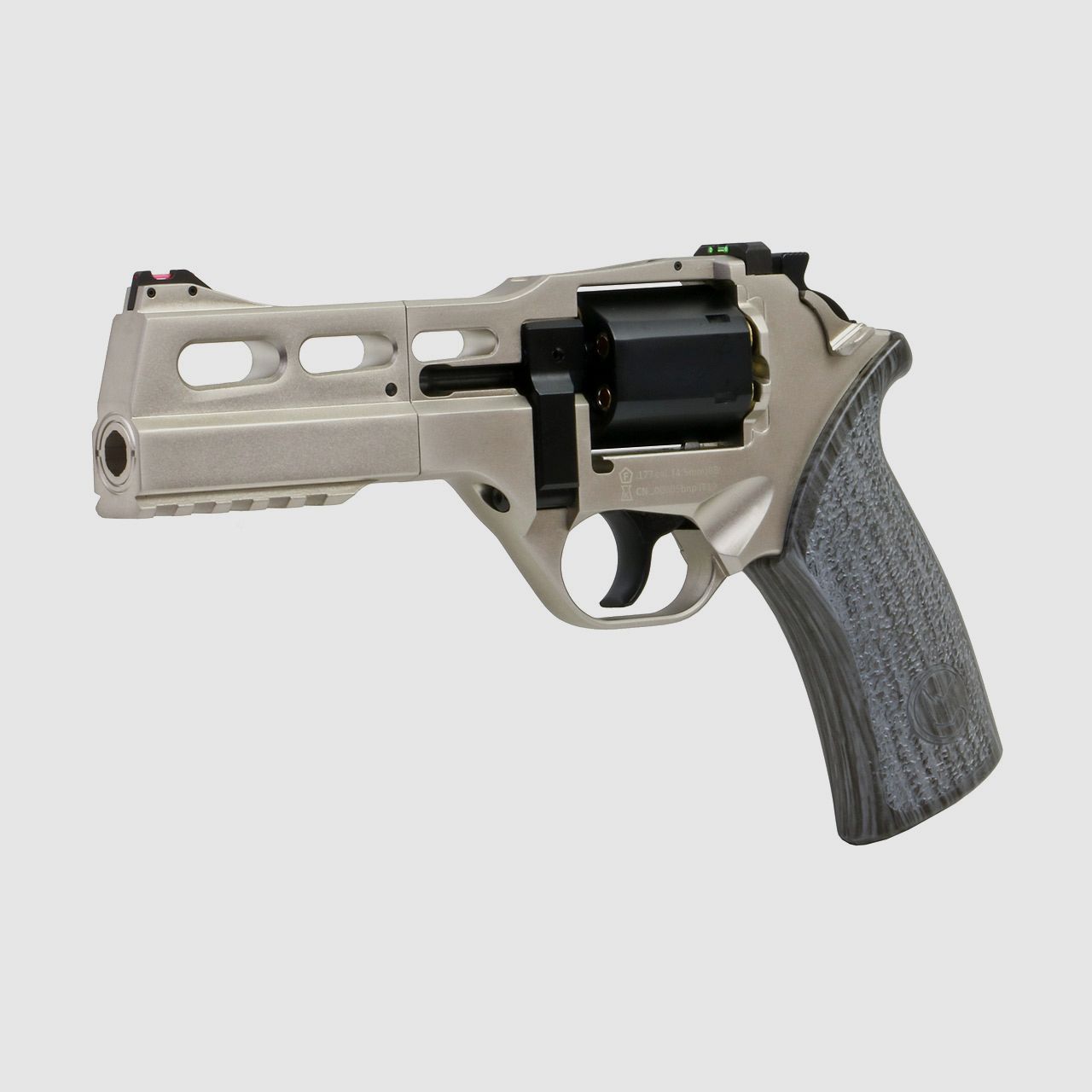 CO2 Revolver Chiappa Rhino 50DS Limited Edition White/Black Vollmetall nickel Kaliber 4,5 mm BB (P18)