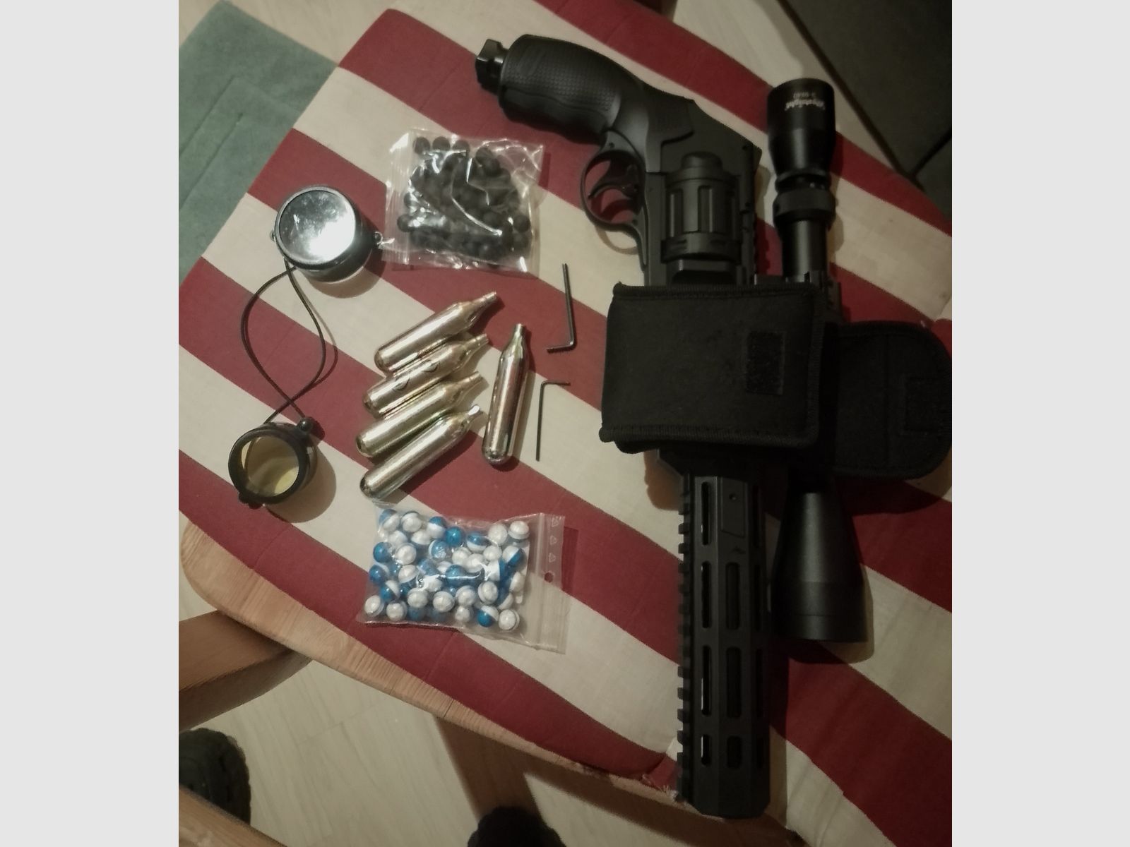 3-9x40 richtkijker op Long T4e HDR50 tactisch geweerkit Rood punt rubberen kogels RAM paintball marker Cal .50 set laser CO2 capsules revolver lange loop