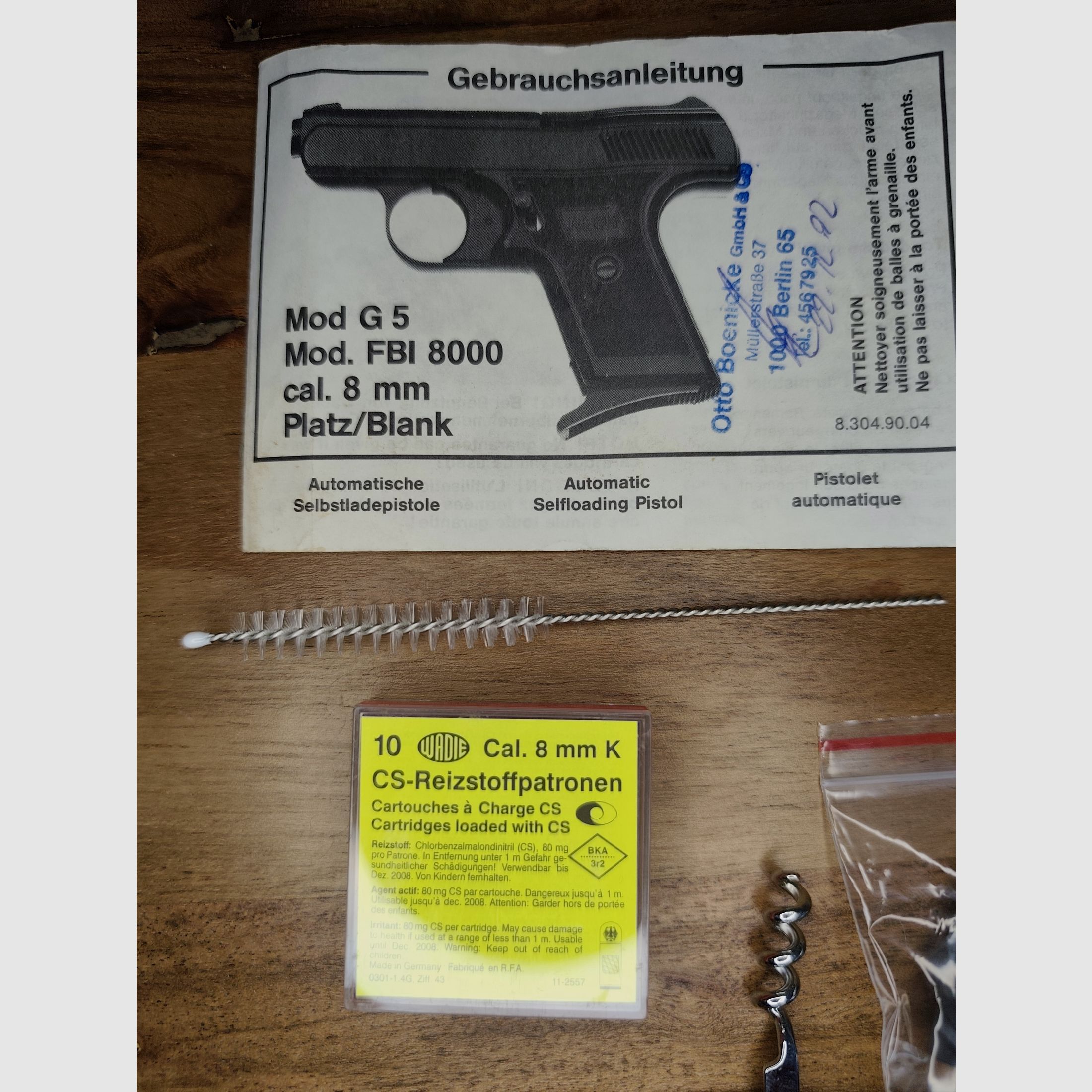 RECK Perfecta  Mod.FBI 8000 Kompletes Sammler - Set +CS Gas+Taschenmesser