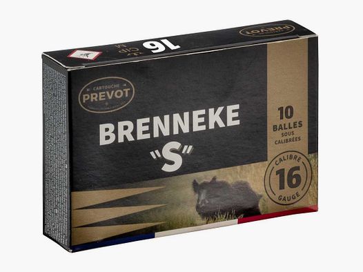 Cartouches Prevot à balle Brenneke-S - Cal. 16/67 - BRENNEKE S Cal.16-67