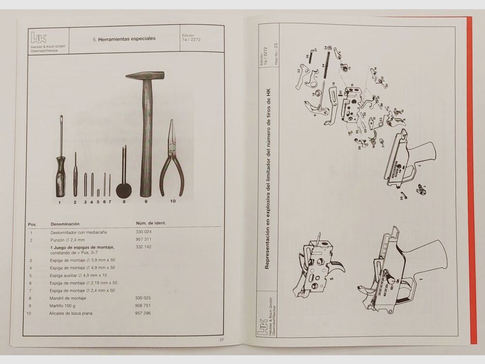Heckler & Koch Operating Manual Heckler & Koch H&K MP5 Trigger Group in Italian