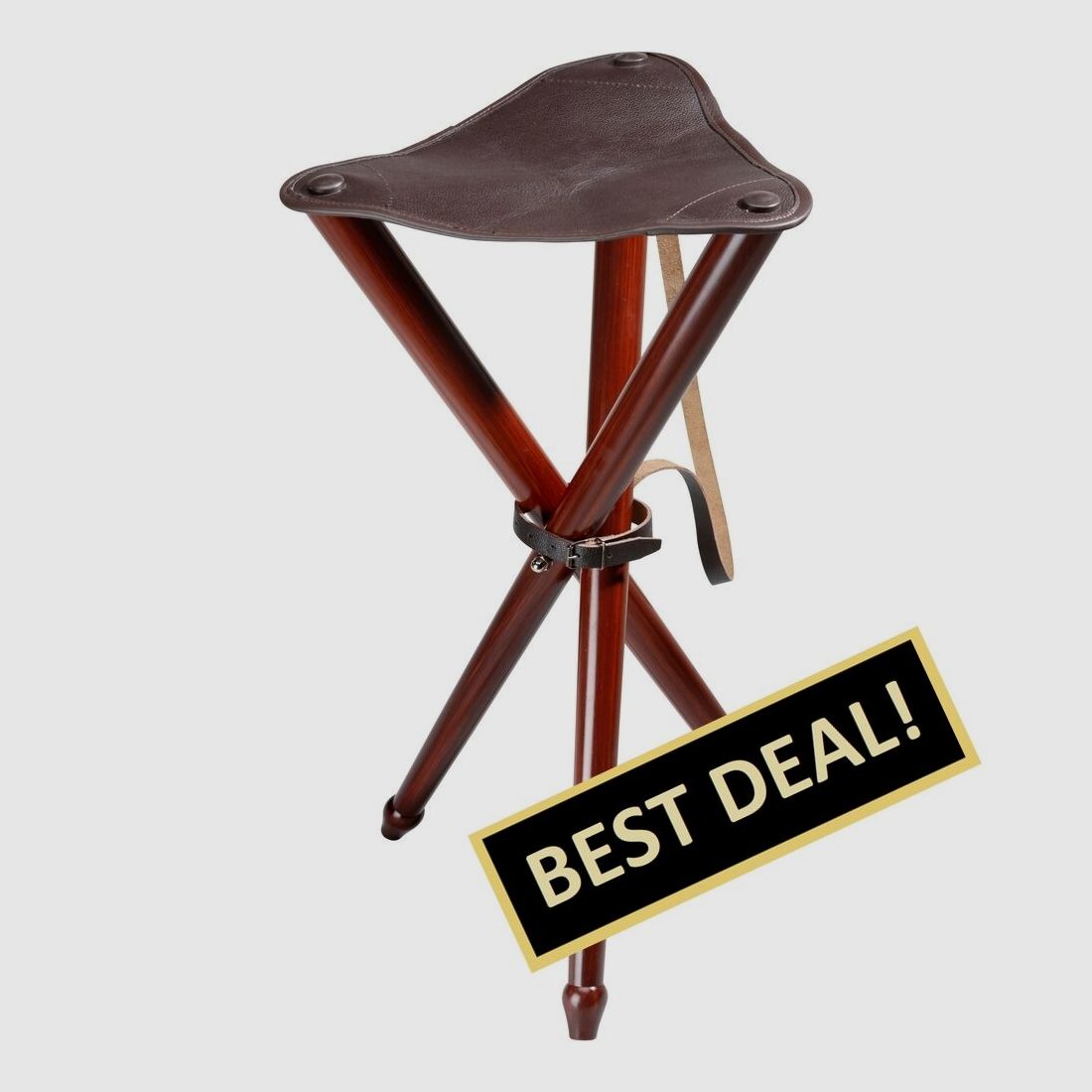 Wald & Forst Dreibein Sitzstuhl mit Leder