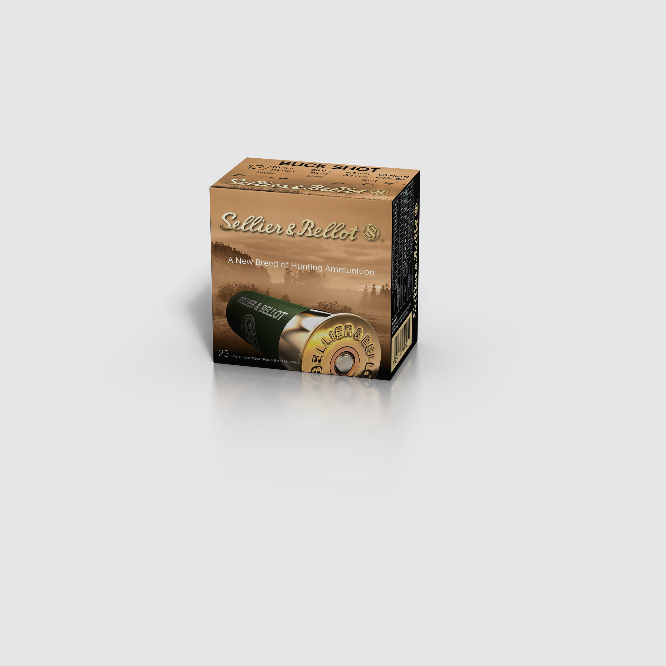 Sellier & Bellot Shotgun Ammunition 12/70 36g 8.40mm Buck Shot, image 1 of 2