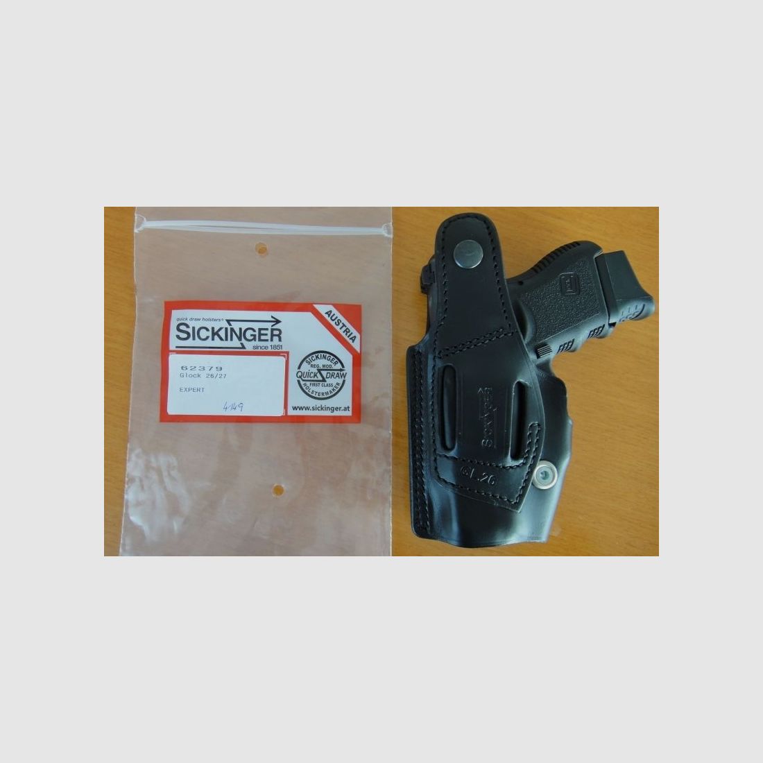 Funda Sickinger Sickinger EXPERT negra para pistola SL Glock 26/27