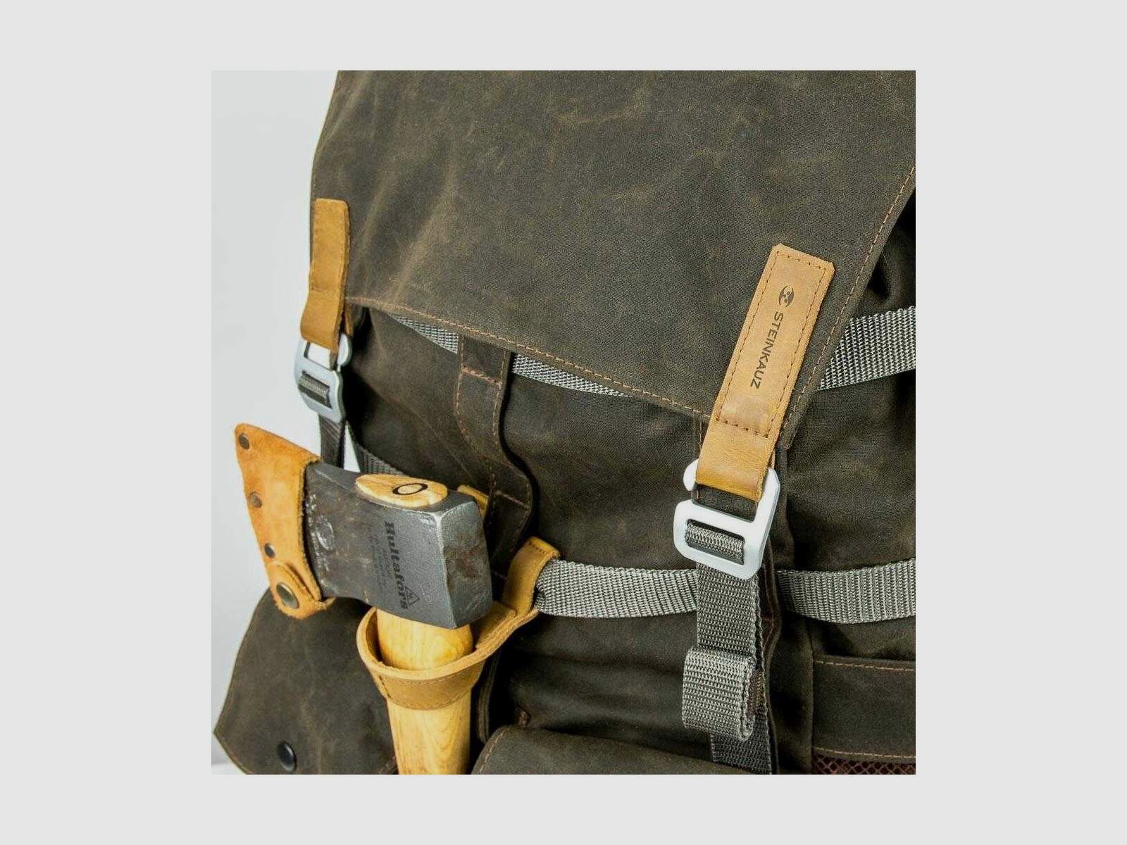 STEINKAUZ Sac à dos en Waxcotton "Bushmann", Wax-Olive, image 7 sur 13