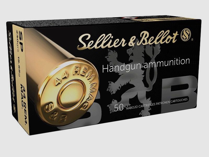 MUNITIE SELLIER & BELLOT KALIBER .44 REM MAG SP 15,55g/240gr x500, afbeelding 1 van 3