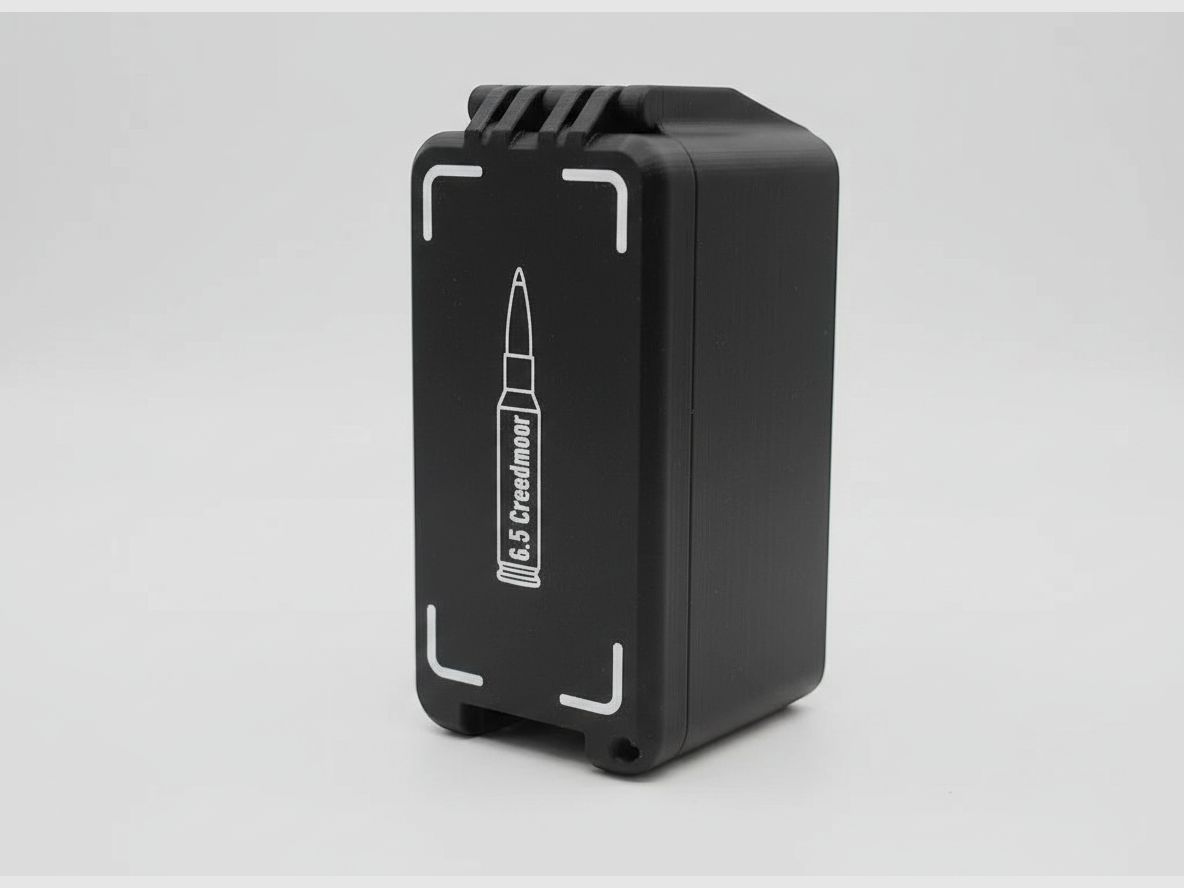 Filamelt ammunition box / 6.5 Creedmoor / 'folding / locking lid' / cartridge box, ammo box