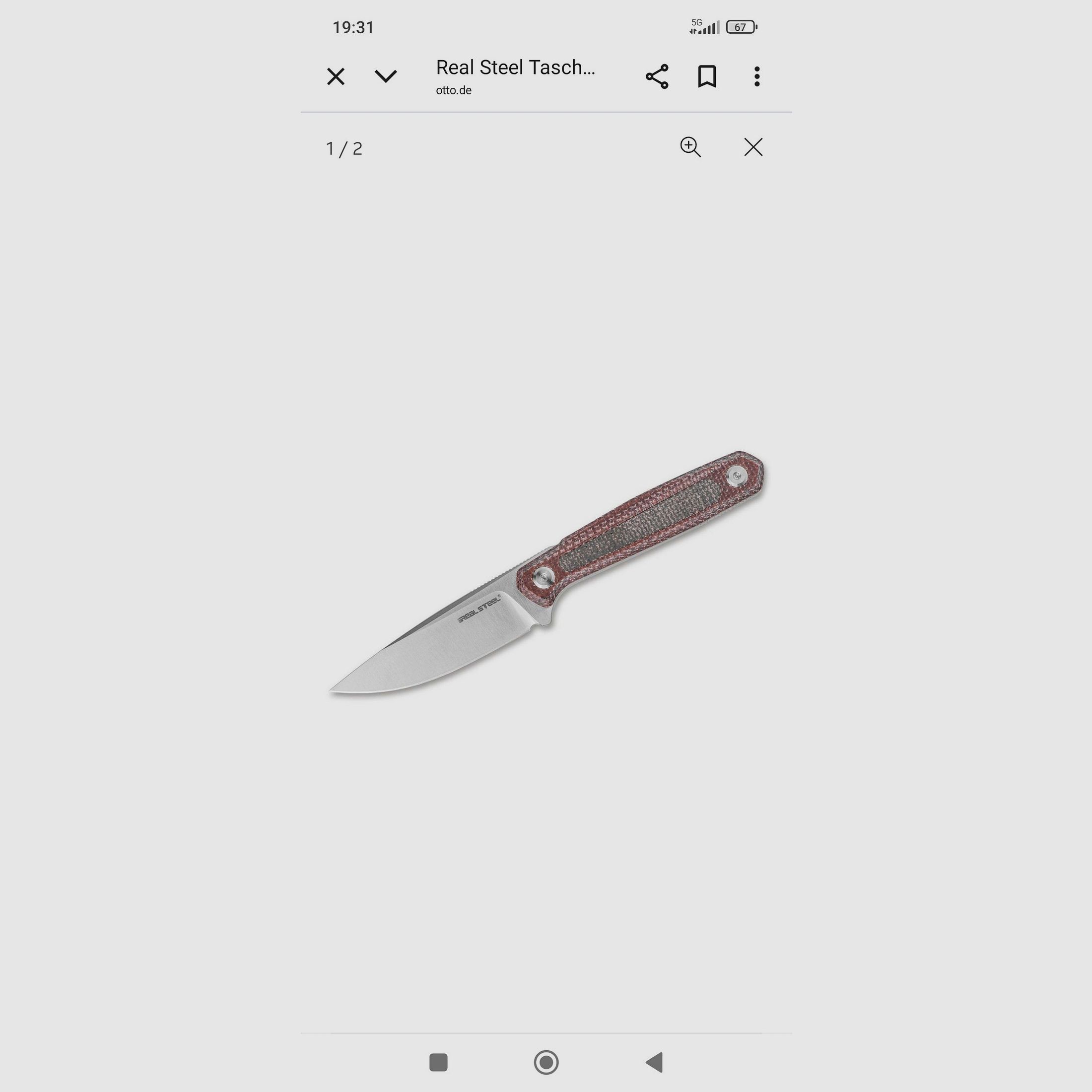 EDC Knife Real Steel Dex Natural Micarta Handle New, image 2 of 5