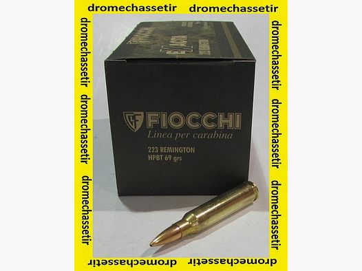box of 50 cartridges Fiocchi cal 223 remington, 69gr HPBT sierra