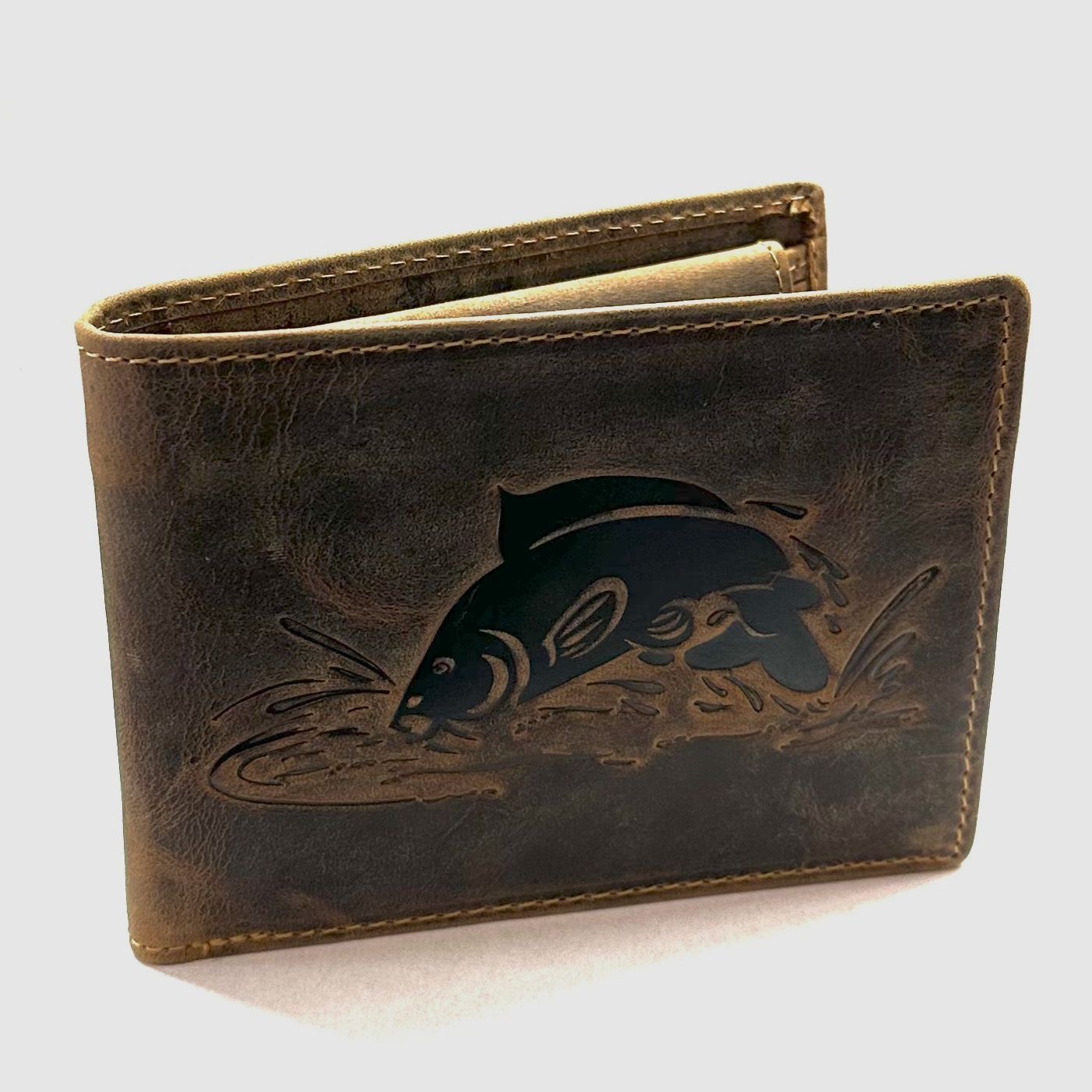 Greenburry Leder Geldbörse Vintage Karpfen Motiv 1705-Karpfen