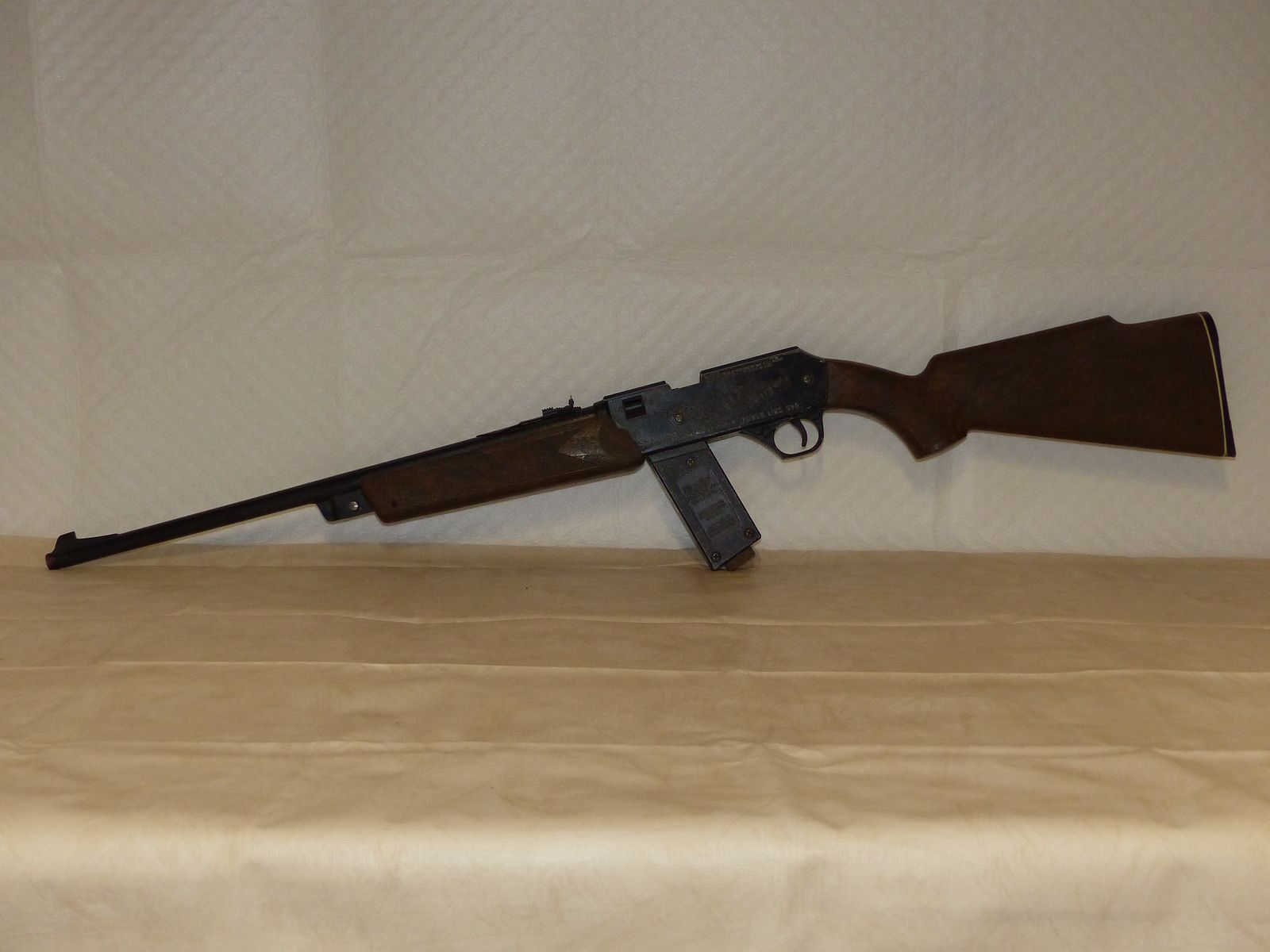 Carabina de aire comprimido Co2 de palanca inferior Daisy Power Line Mod. 990 Cal. 4,5 mm Diabolo y BB Dual Power USA vintage