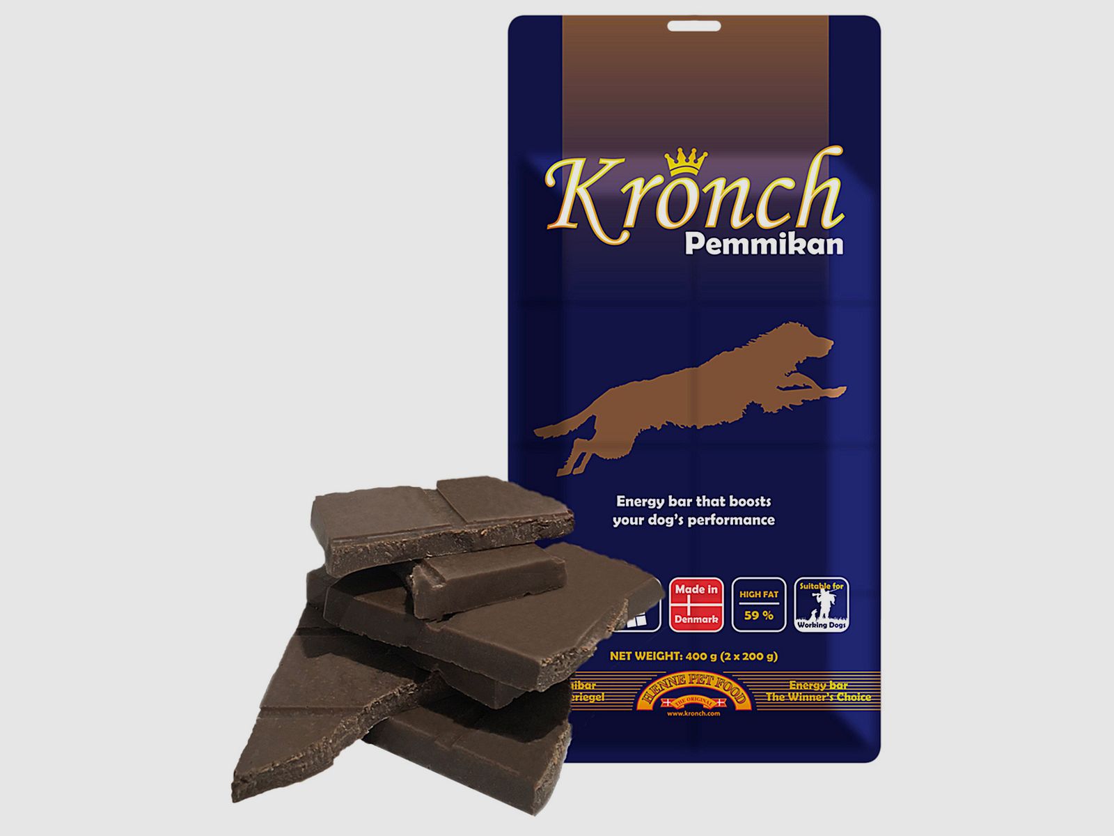 Kronch Pemmikan Barre Énergétique pour Chiens de Chasse