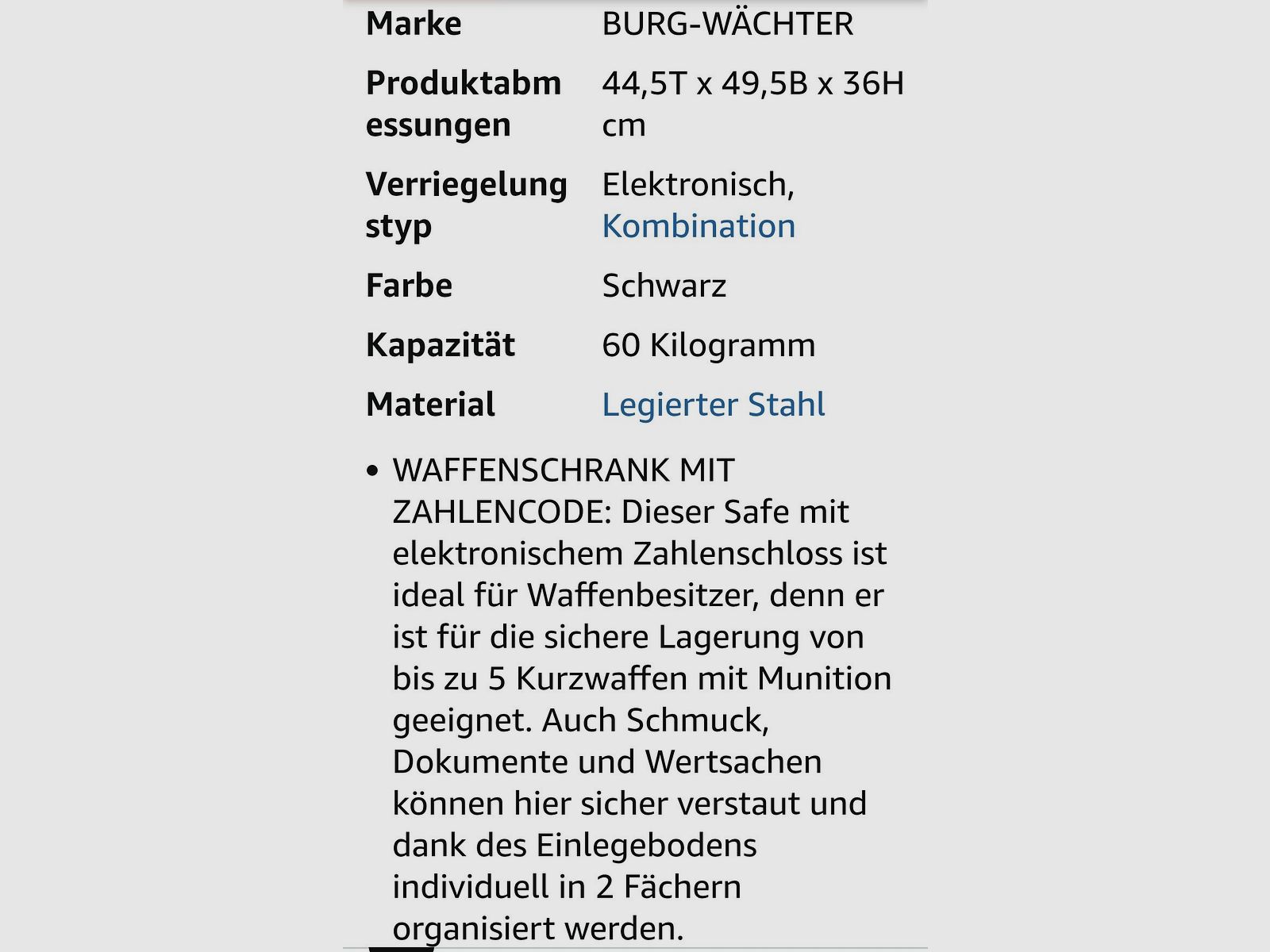 Coffre-fort à armes Magno M520E Burg & Wächter