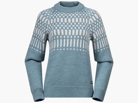 Bergans Nordmarka Pull Merino Femme Vert Agave Clair/Blanc Vanille M