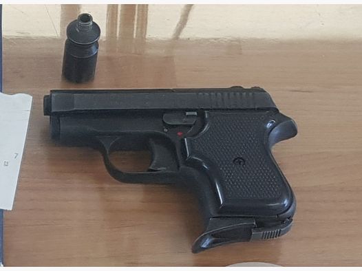 Sammler seltene Schreckschuss Pistole Bruni ME .315 Auto L ähnlich Modell Mini im  Cal. .315 mm K keine Mauser ! PTB 642