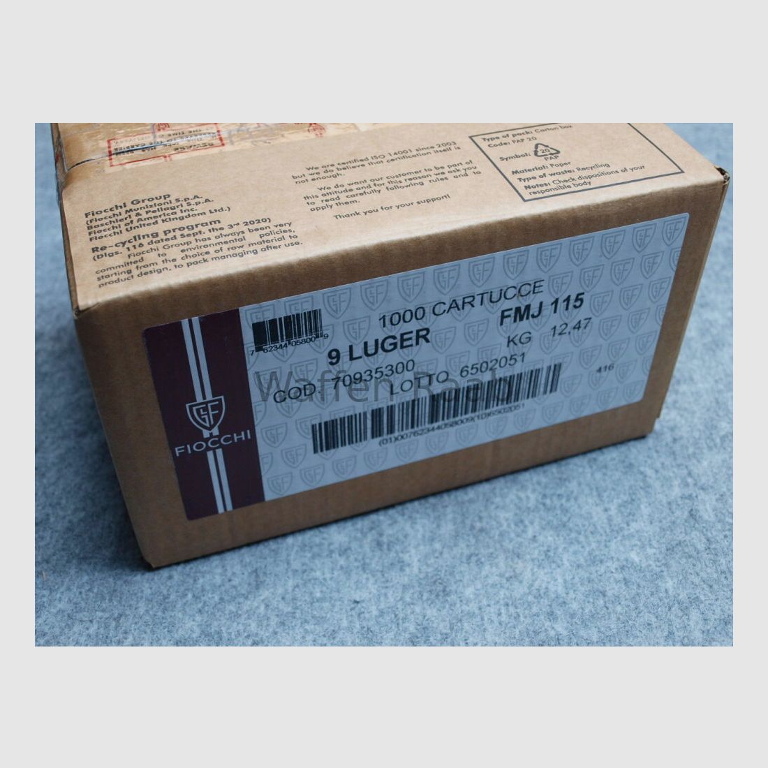 Fiocchi 9mm Luger Fiocchi 9mm Luger FMJ 115grs.