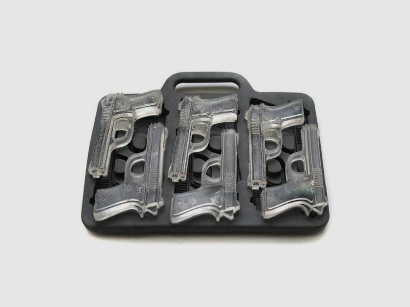 EISWÜRFEL- UND BACK-SILIKONFORM "GUN" - 6x