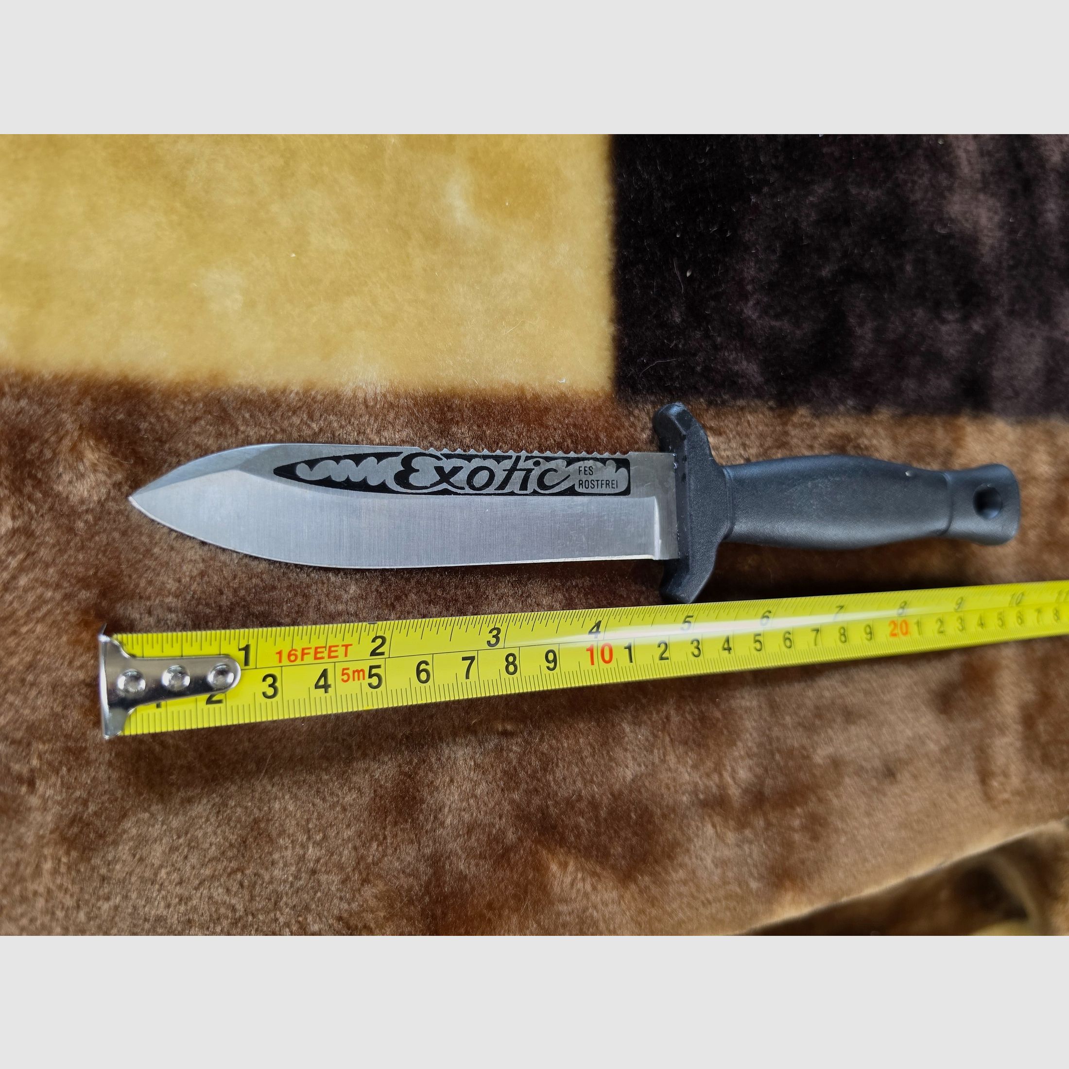 Exotic FES Rostfrei Feststehendes Taucher- & Outdoormesser mit Teilsägeschliff, Bild 2 von 4