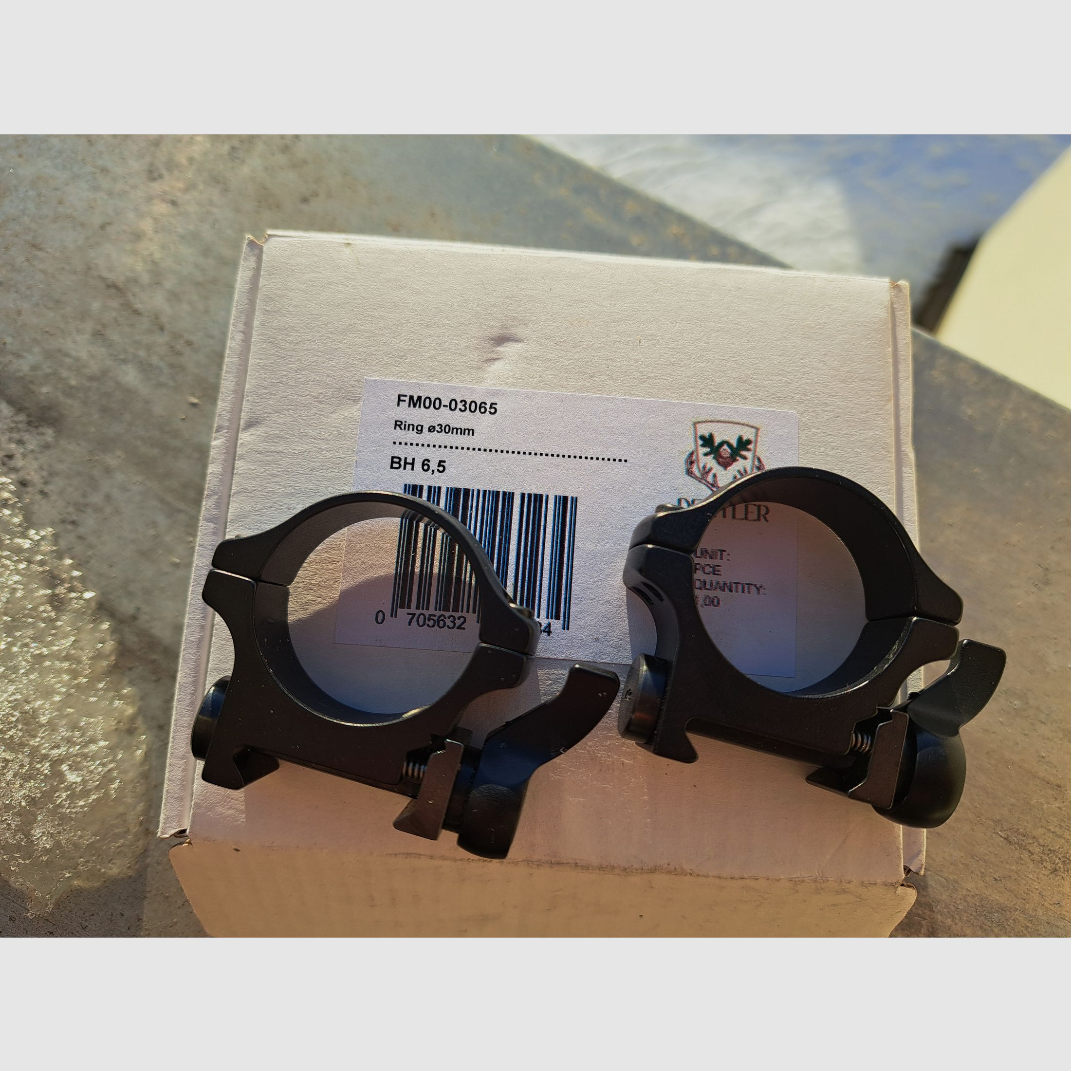 2x Dentler Ring Montage 30mm Durchmesser Bauhöhe 6,5mm mit Schnellspannung von Era gebraucht