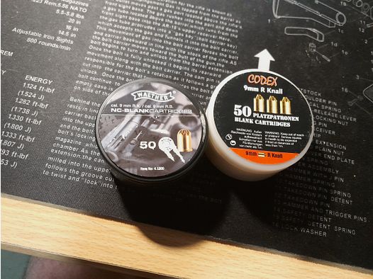 100 colpi 9mm rk Schreckschuss cartucce a salve