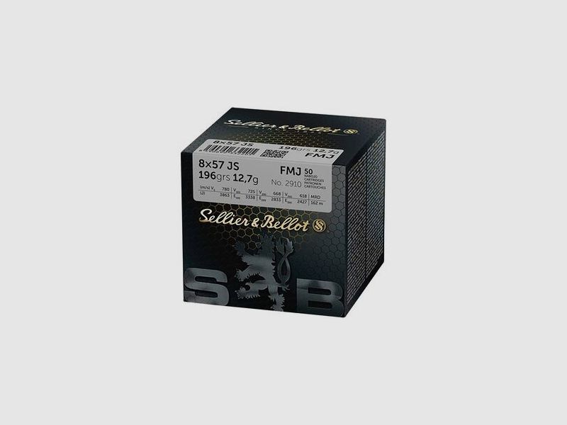 Sellier & Bellot	 Vollmantel 196grains 50x Patronen im Karton