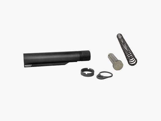 Premium MIL-SPEC Buffer Tube Assembly avec Super 42, H2, 7075-T6, AR-15/M4, Noir